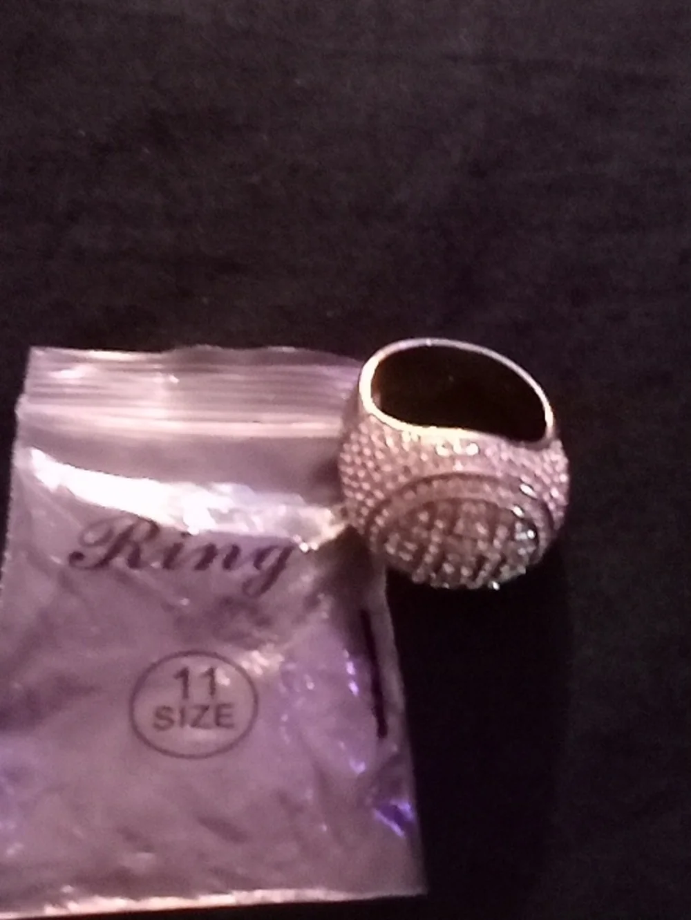 Crystal Pave Dome Ring - Silver Color